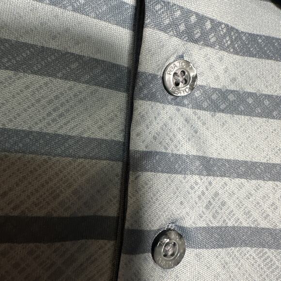 PGA Tour Pro Series Golf Polo Men’s Size Large Grey Striped - Picture 4 of 7